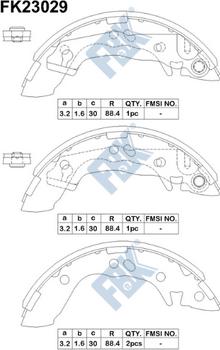 FBK FK23029 - Комплект тормозных колодок, барабанные unicars.by