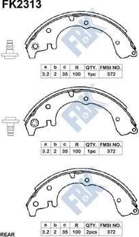 FBK FK2313 - Комплект тормозных колодок, барабанные unicars.by