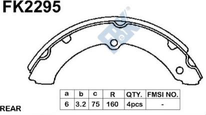 FBK FK2295 - Комплект тормозных колодок, барабанные unicars.by