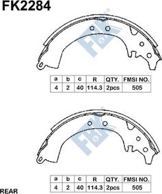 FBK FK2284 - Комплект тормозных колодок, барабанные unicars.by