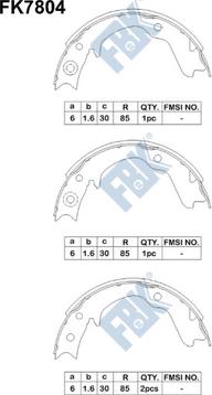 FBK FK7804 - Комплект тормозных колодок, барабанные unicars.by