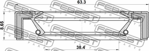 Febest 95GAS-40630909C - Уплотнительное кольцо вала, приводной вал unicars.by