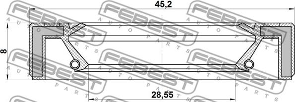 Febest 95GAY-30450808X - Уплотнительное кольцо вала, приводной вал unicars.by