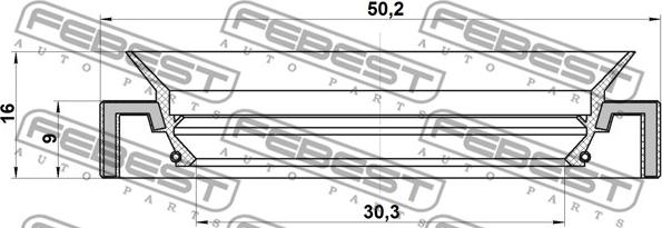 Febest 95HAY-32500916L - Уплотнительное кольцо вала, приводной вал unicars.by