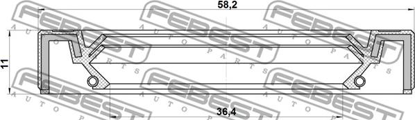 Febest 95IBS-38581111L - Уплотнительное кольцо вала, приводной вал unicars.by