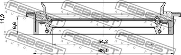 Febest 95JDS-56680712X - Уплотняющее кольцо, ступица колеса unicars.by