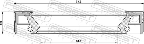 Febest 95LEY-53731010UM - Уплотняющее кольцо, ступица колеса unicars.by