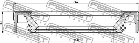 Febest 95LEY-53731010U - Уплотняющее кольцо, ступица колеса unicars.by