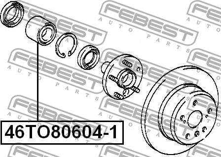 Febest 46TO80604-1 - Подшипник ступицы колеса unicars.by