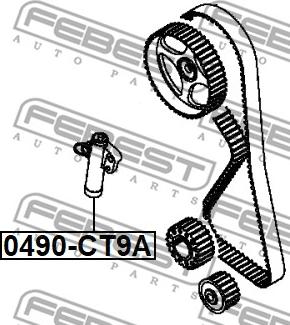 Febest 0490-CT9A - Натяжитель, ремень ГРМ unicars.by