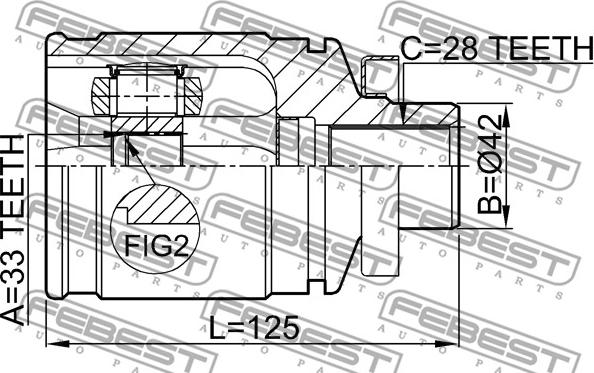 Febest 0411-CU20RH - Шарнирный комплект, ШРУС, приводной вал unicars.by