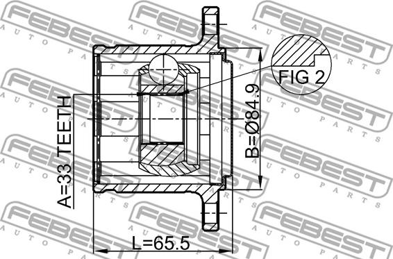 Febest 0411-KB4RH - Шарнирный комплект, ШРУС, приводной вал unicars.by