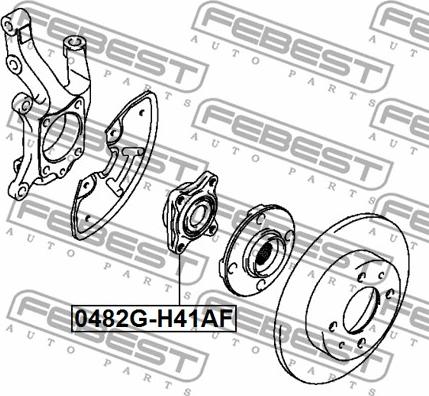 Febest 0482G-H41AF - Ступица колеса, поворотный кулак unicars.by