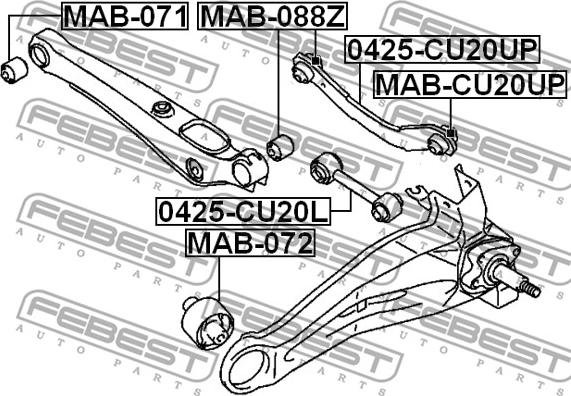 Febest 0425-CU20L - Рычаг подвески колеса unicars.by