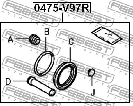 Febest 0475-V97R - Ремкомплект, тормозной суппорт unicars.by