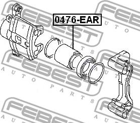 Febest 0476-EAR - Поршень, корпус скобы тормоза unicars.by