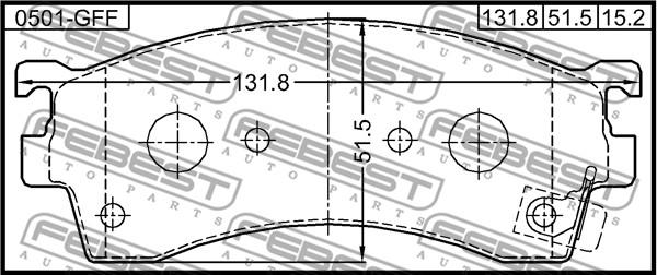 Febest 0501-GFF - Тормозные колодки, дисковые, комплект unicars.by