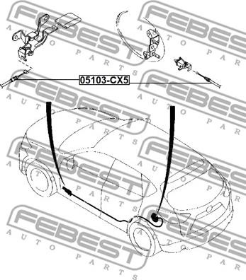 Febest 05103-CX5 - Трос, крышка бака unicars.by