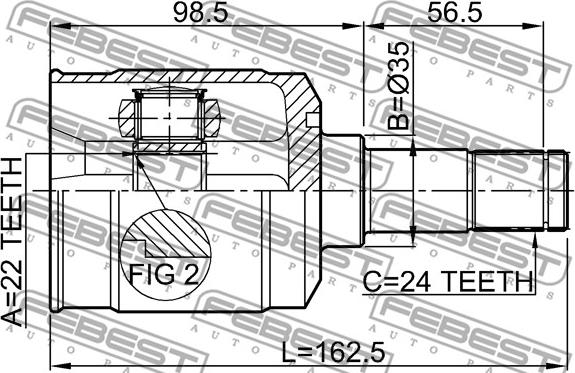 Febest 0511-323FLH - Шарнирный комплект, ШРУС, приводной вал unicars.by