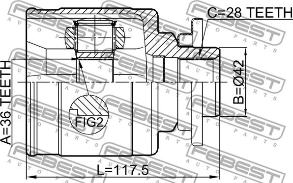 Febest 0511-BT50LH - Шарнирный комплект, ШРУС, приводной вал unicars.by