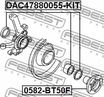 Febest DAC47880055-KIT - Подшипник ступицы колеса unicars.by