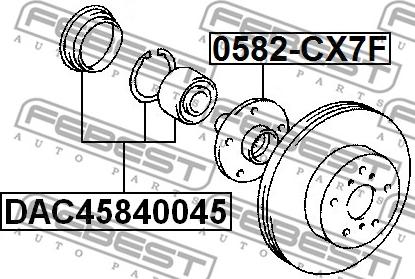 Febest DAC45840045 - Комплект подшипника ступицы колеса unicars.by