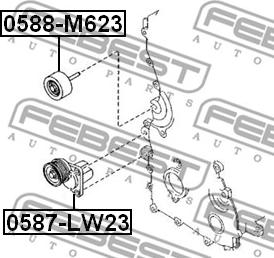 Febest 0587-LW23 - Натяжитель, поликлиновый ремень unicars.by