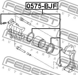 Febest 0575-BJF - Ремкомплект, тормозной суппорт unicars.by