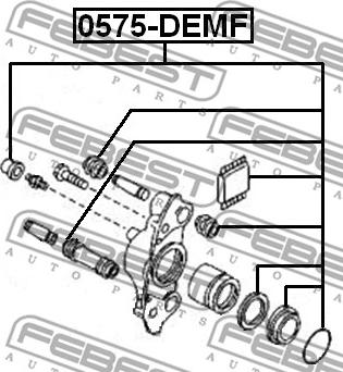 Febest 0575-DEMF - Ремкомплект, тормозной суппорт unicars.by