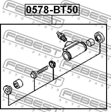 Febest 0578-BT50 - Колесный тормозной цилиндр unicars.by