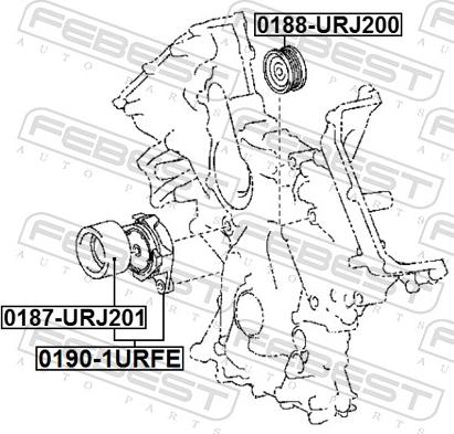 Febest 0190-1URFE - Натяжитель, поликлиновый ремень unicars.by