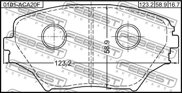 Febest 0101-ACA20F - Тормозные колодки, дисковые, комплект unicars.by