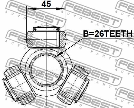 Febest 0116-AGV10 - Трипоид, муфта с шипами, приводной вал unicars.by