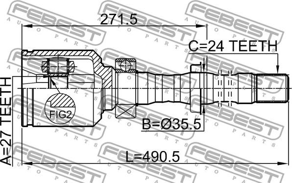 Febest 0111-ACA31RH - Шарнирный комплект, ШРУС, приводной вал unicars.by