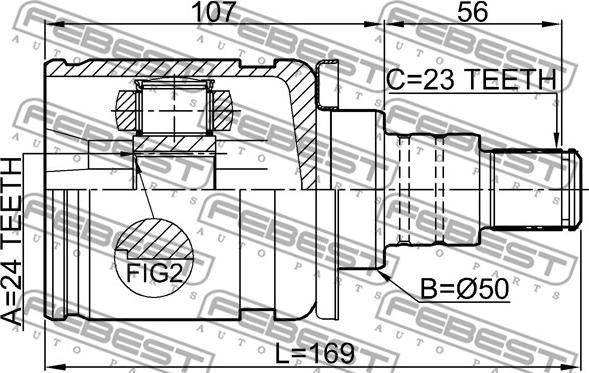 Febest 0111-GSU45LH - Шарнирный комплект, ШРУС, приводной вал unicars.by