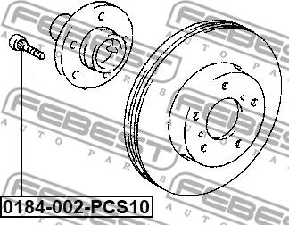 Febest 0184-002-PCS10 - Шпилька ступицы колеса unicars.by