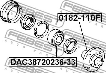 Febest DAC38720236-33 - Подшипник ступицы колеса unicars.by