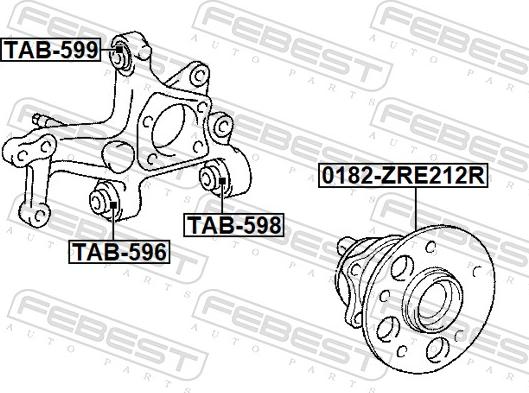 Febest 0182-ZRE212R - Ступица колеса, поворотный кулак unicars.by