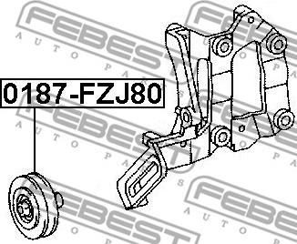 Febest 0187-FZJ80 - Ролик, поликлиновый ремень unicars.by