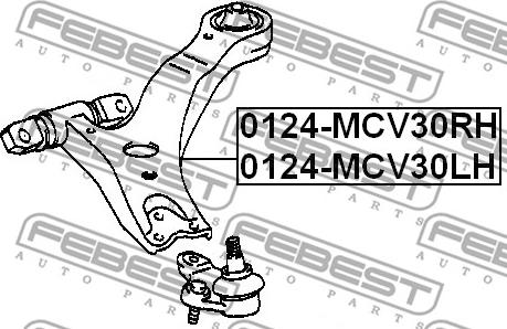 Febest 0124-MCV30RH - Рычаг подвески колеса unicars.by