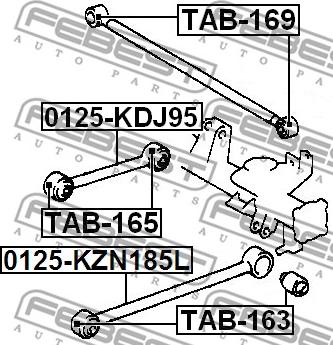 Febest TAB-165 - Сайлентблок, рычаг подвески колеса unicars.by