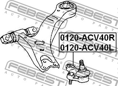 Febest 0120-ACV40R - Шаровая опора, несущий / направляющий шарнир unicars.by