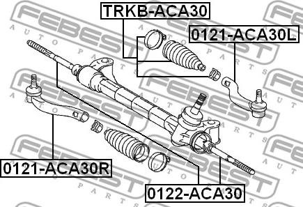 Febest 0122-ACA30 - Осевой шарнир, рулевая тяга unicars.by