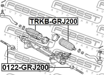 Febest 0122-GRJ200 - Осевой шарнир, рулевая тяга unicars.by