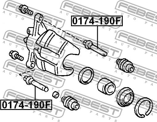 Febest 0174-190F - Направляющий болт, корпус скобы тормоза unicars.by