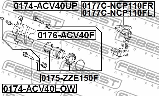 Febest 0176-ACV40F - Поршень, корпус скобы тормоза unicars.by