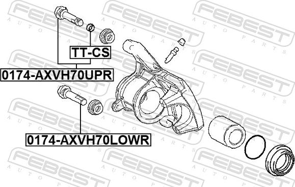 Febest 0174-AXVH70LOWR - Направляющий болт, корпус скобы тормоза unicars.by