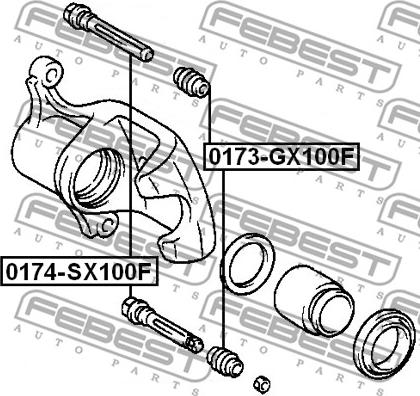 Febest 0174-SX100F - Направляющий болт, корпус скобы тормоза unicars.by