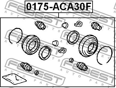 Febest 0175-ACA30F - Ремкомплект, тормозной суппорт unicars.by