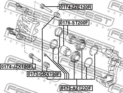 Febest 0175-AZT220F - Ремкомплект, тормозной суппорт unicars.by